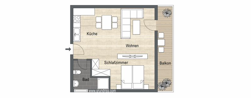 Studio Comfort - Grundriss