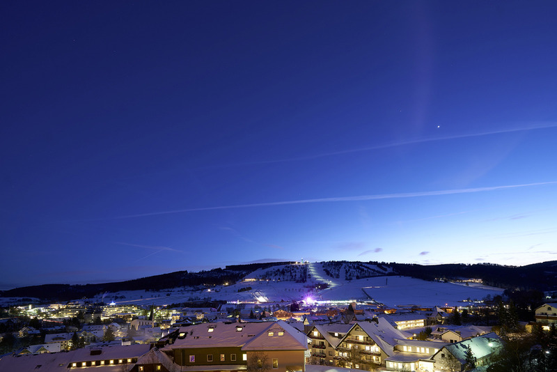 Winterabend mit Sicht auf den Ettelsberg